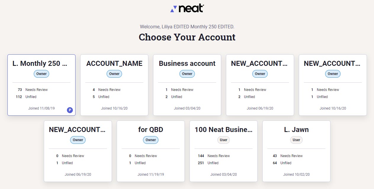 Sharing Accounts in Neat - Neat HelpCenter