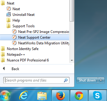 Neat Windows - Obtain your neat error log - step 2